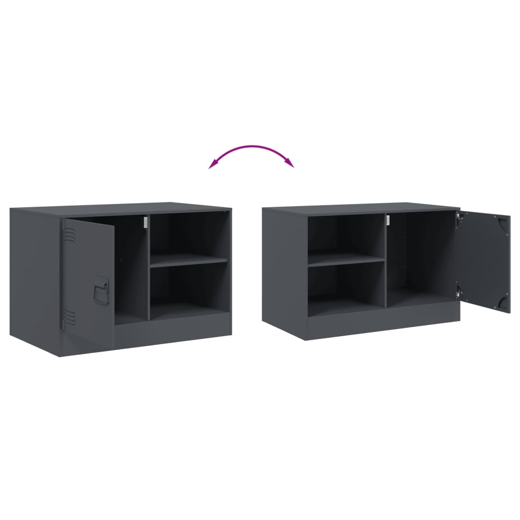 vidaXL Móveis de TV 2 pcs 67x39x44 cm aço antracite