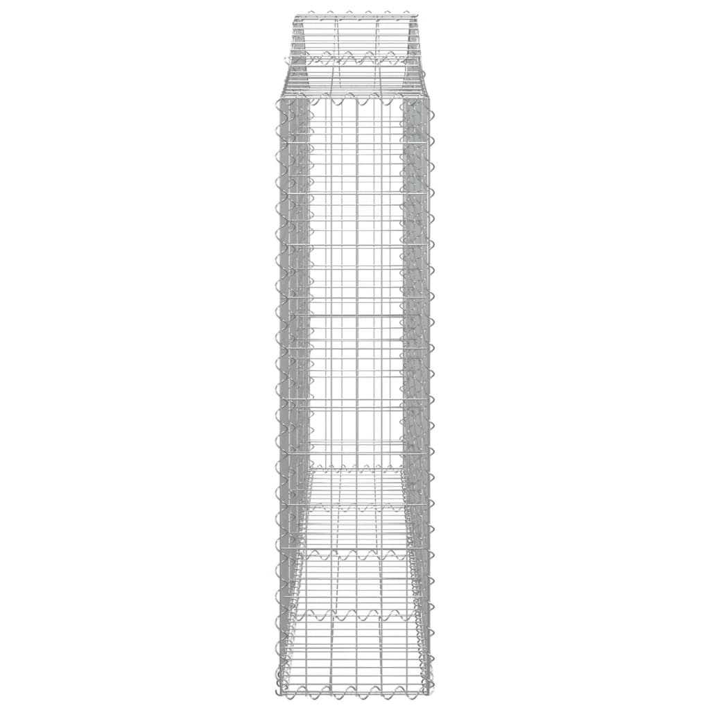 vidaXL Cestos gabião arqueados 8pcs 200x30x120/140cm ferro galvanizado