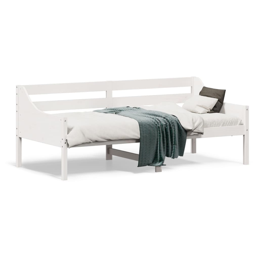 vidaXL Sofá-cama sem colchão 90x190 cm madeira de pinho maciça branco