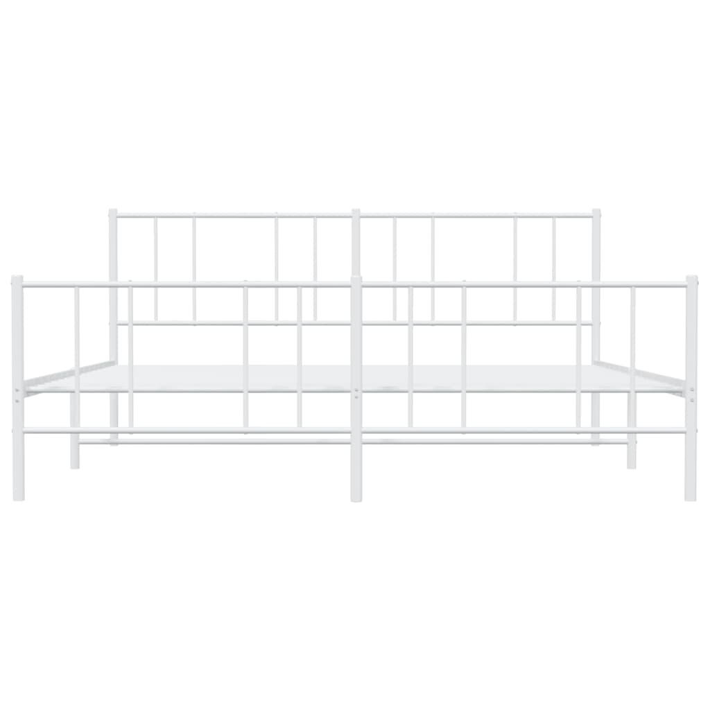 vidaXL Estrutura de cama com cabeceira e pés 193x203 cm metal branco