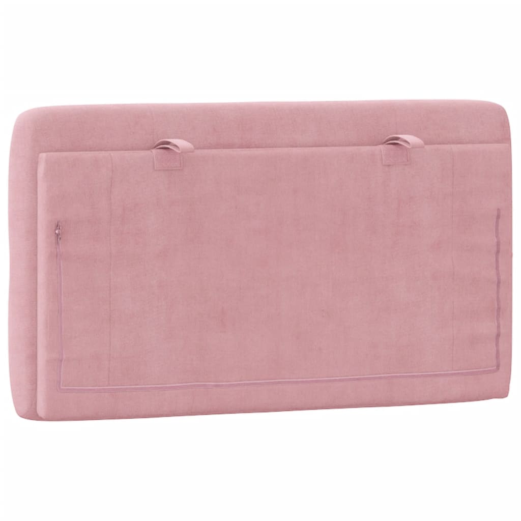 vidaXL Almofadão de cabeceira 80 cm veludo rosa