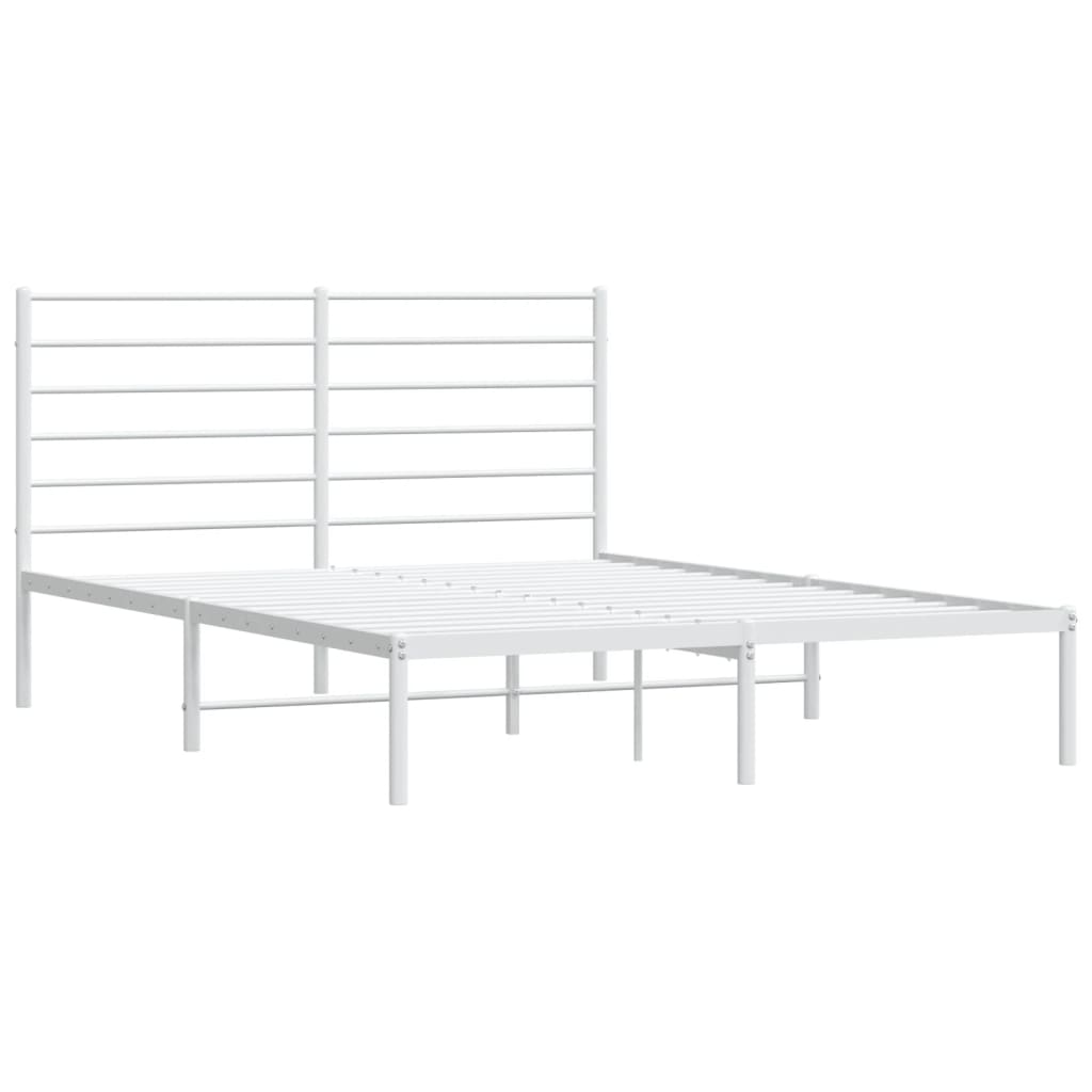 vidaXL Estrutura de cama com cabeceira 140x190 cm metal branco