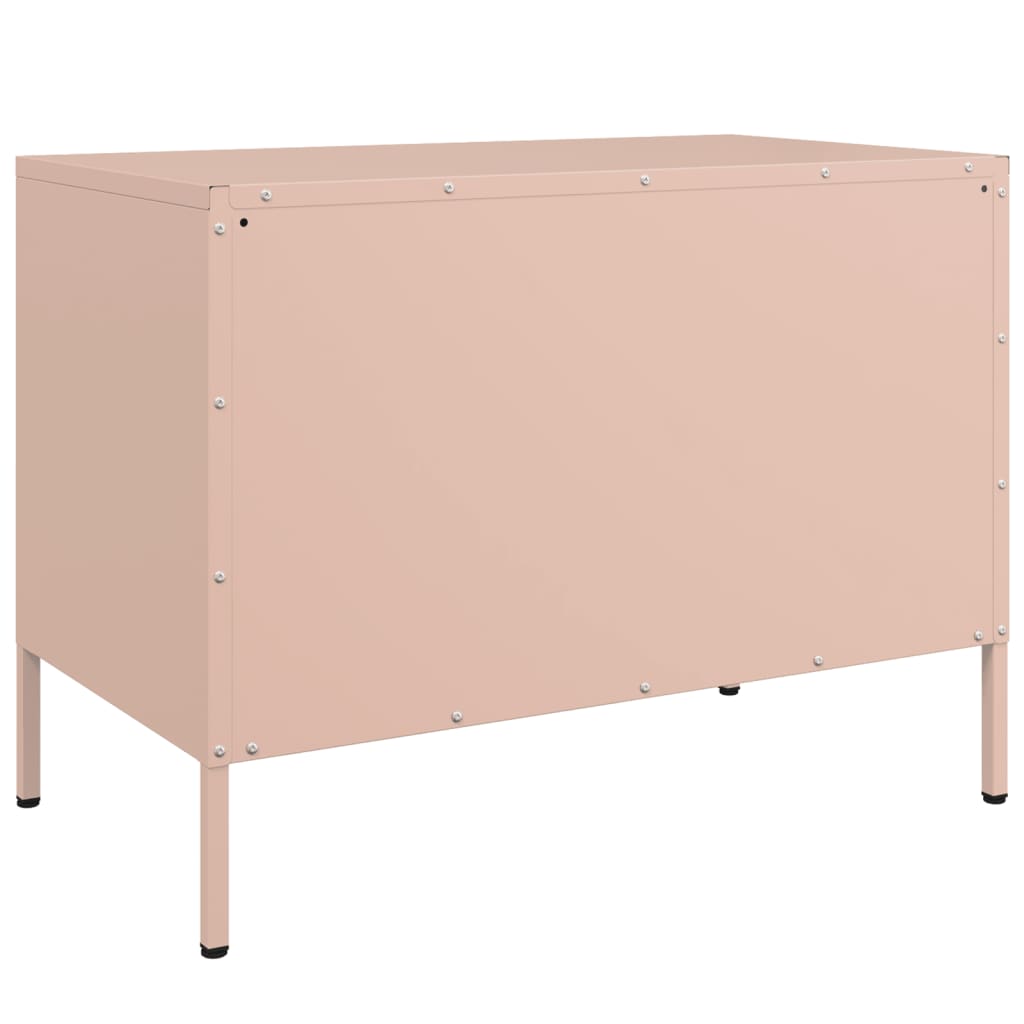 vidaXL Móvel de TV 68x39x50,5 cm aço rosa