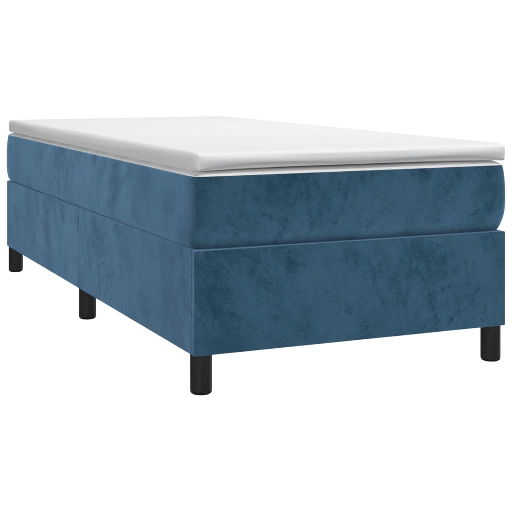 vidaXL Estrutura de cama 90x190 cm veludo azul-escuro