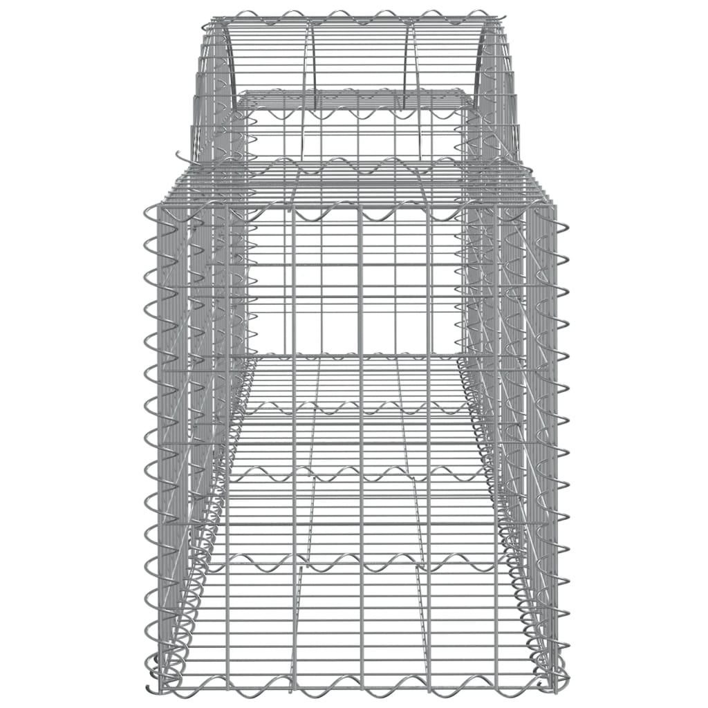 vidaXL Cestos gabião arqueados 11pcs 200x50x60/80 cm ferro galvanizado