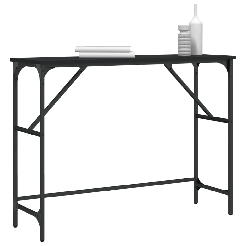 vidaXL Mesa consola 100x32x75 cm derivados de madeira preto