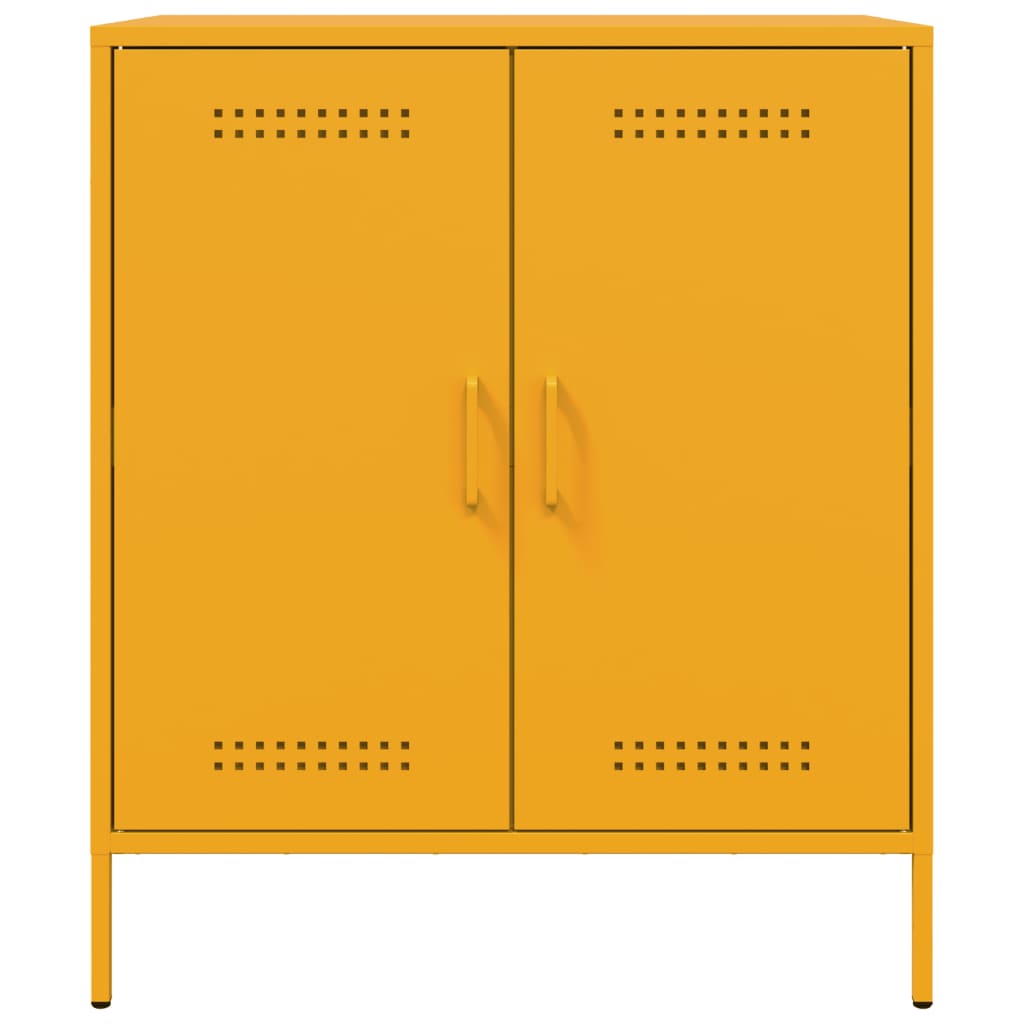 vidaXL Aparador 68x39x79 cm aço amarelo mostarda