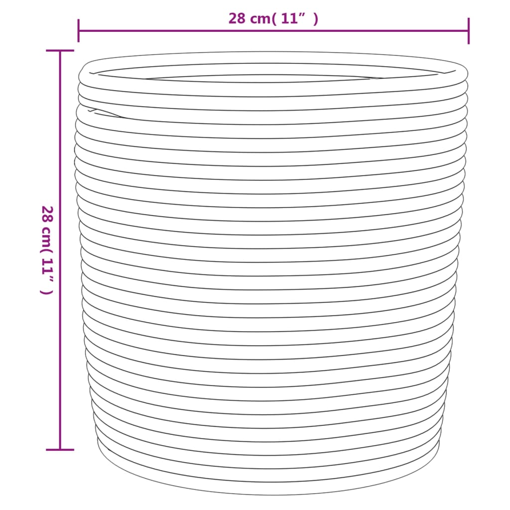 vidaXL Cestos de arrumação 2 pcs Ø28x28 cm algodão cinzento e branco