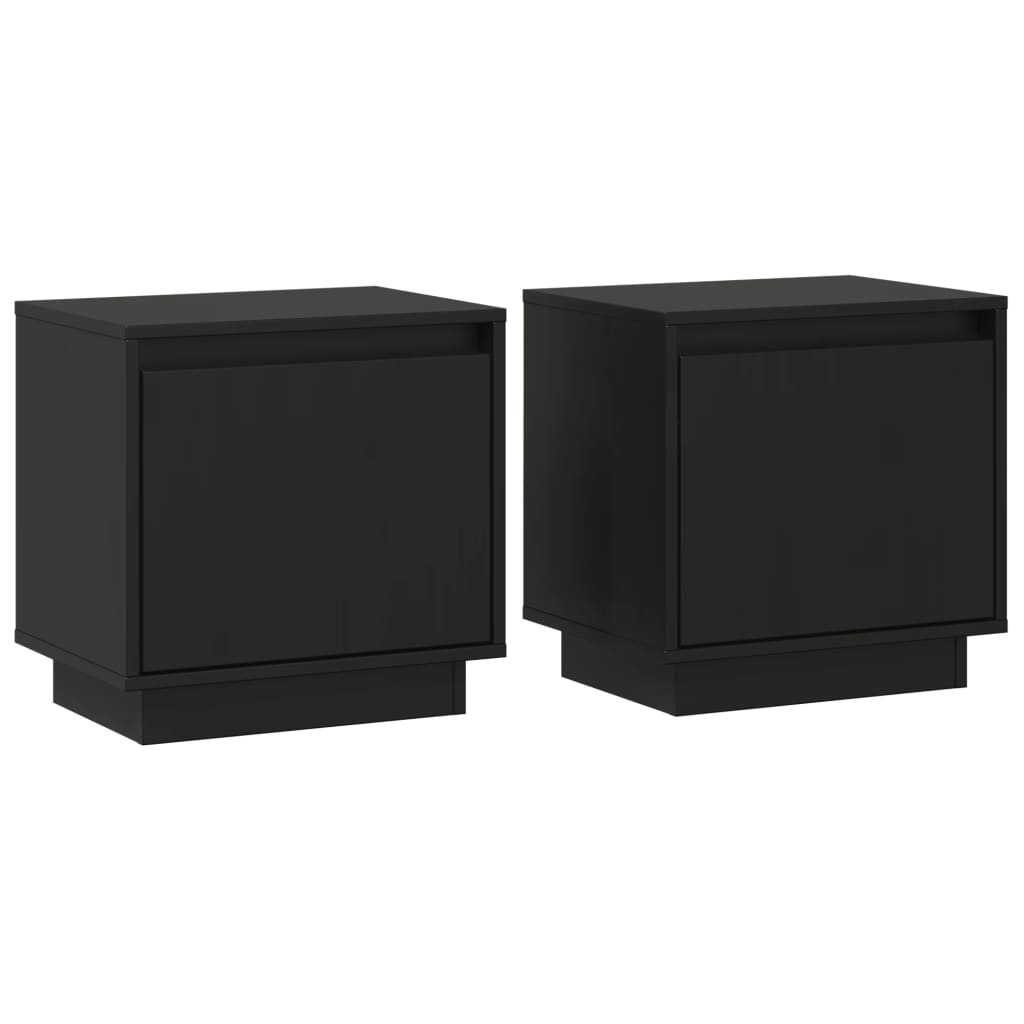 vidaXL Mesas de cabeceira 2 pcs 40x30x40 cm pinho maciço preto