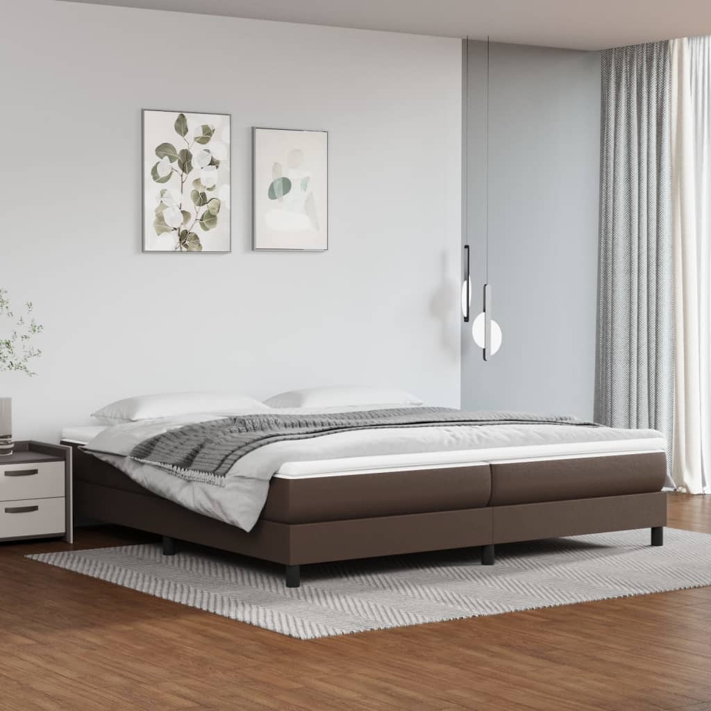 vidaXL Estrutura de cama 200x200cm couro artificial castanho