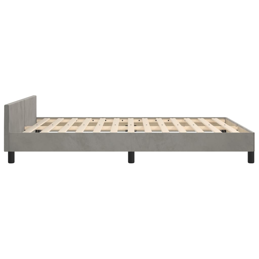 vidaXL Estrutura de cama c/ cabeceira 140x190 cm veludo cinzento-claro