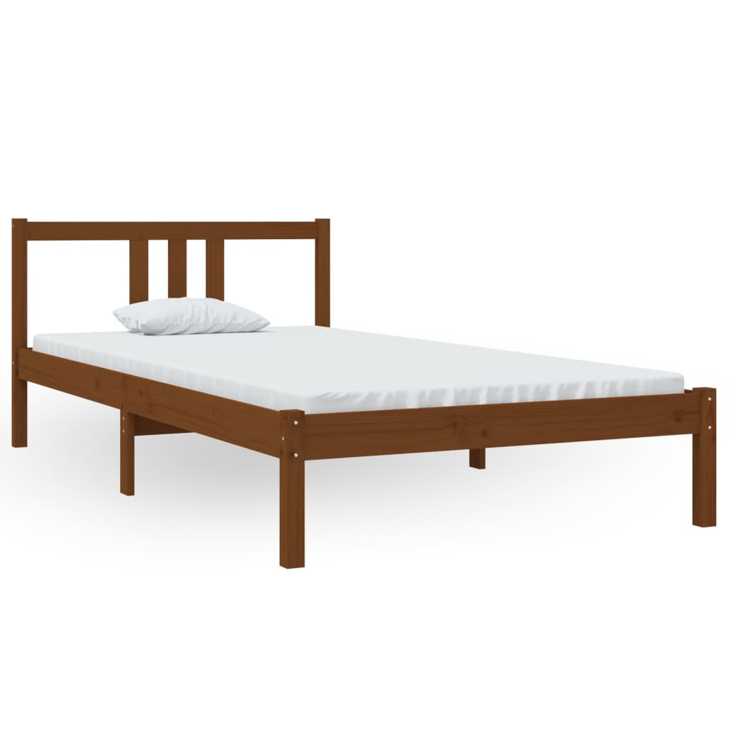 vidaXL Estrutura de cama 100x200 cm madeira maciça castanho mel