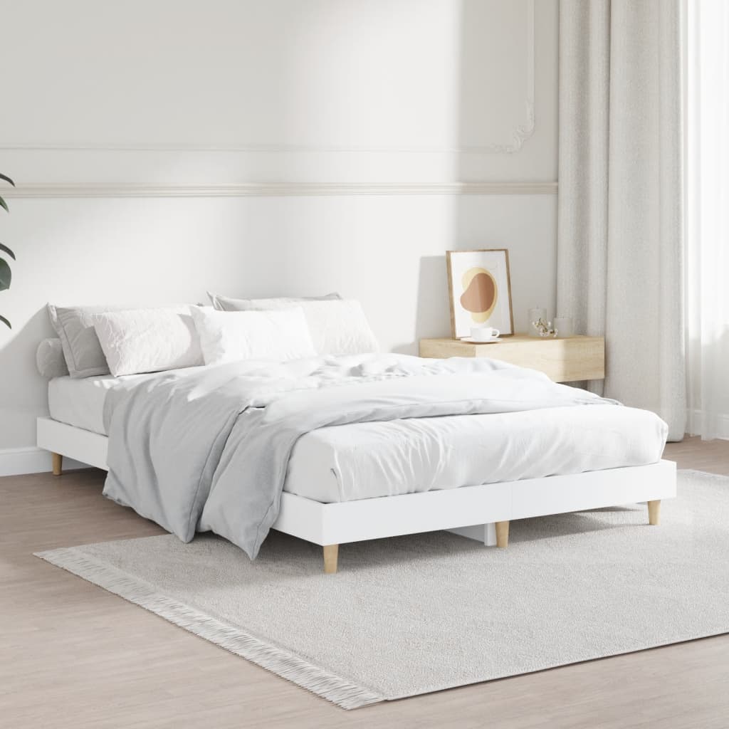 vidaXL Estrutura de cama 120x190 cm derivados de madeira branco