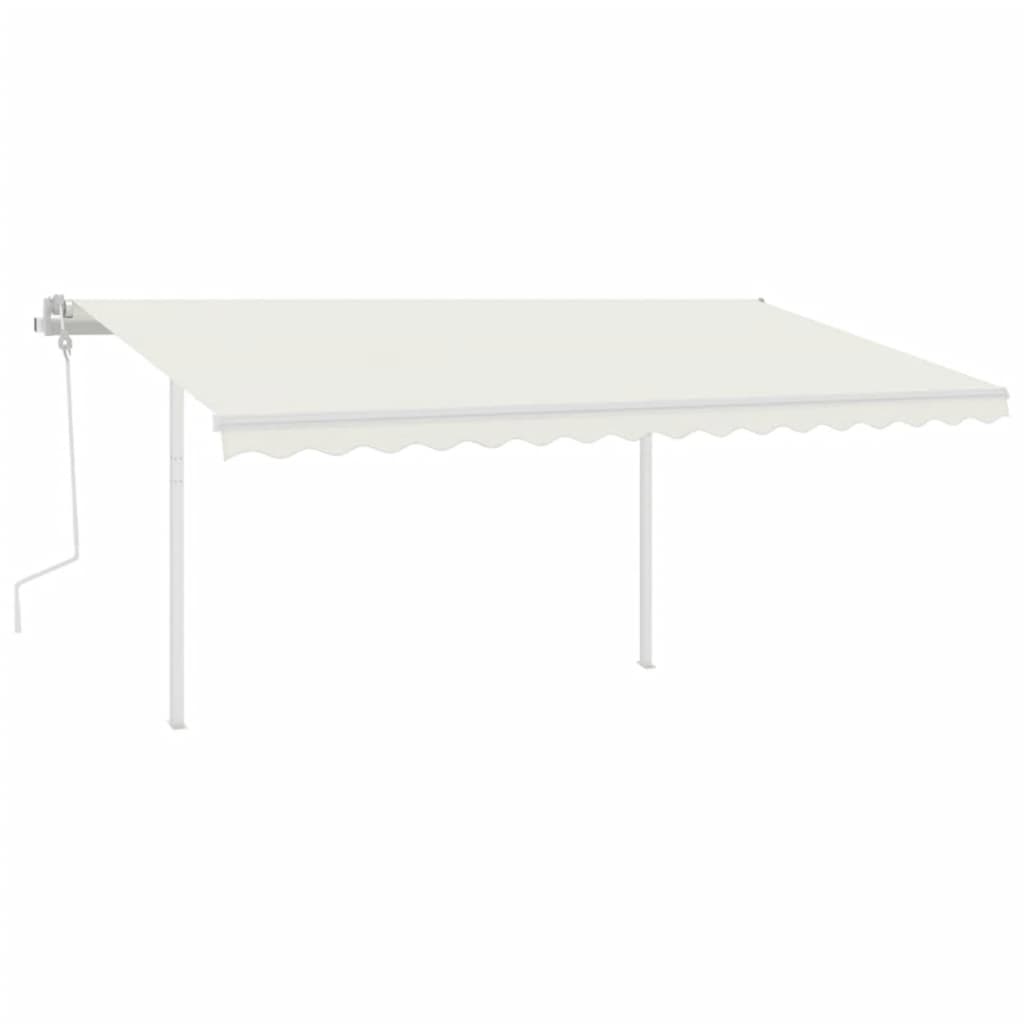 vidaXL Conjunto de postes para toldo 450x245 cm ferro branco