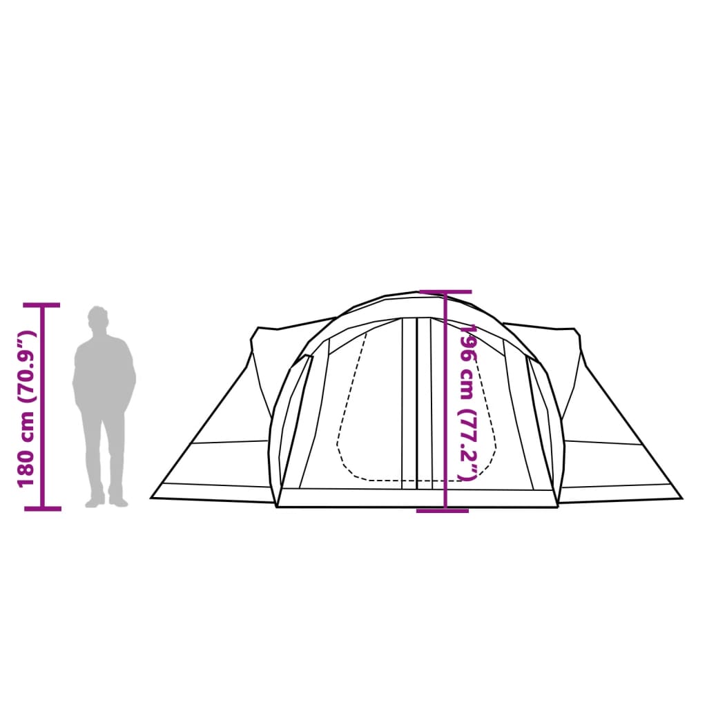 vidaXL Tenda familiar tipi para 8 pessoas impermeável verde