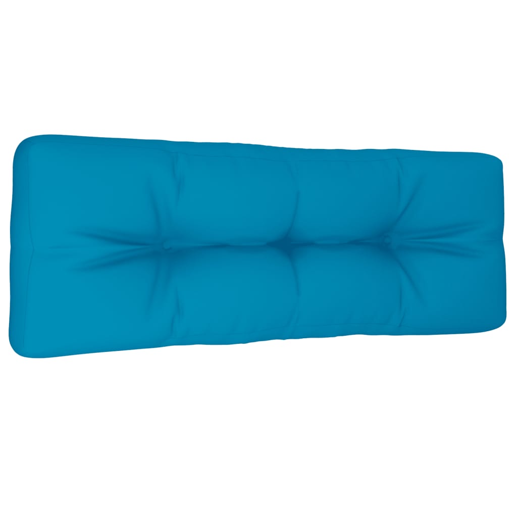 vidaXL Almofadão para sofá de paletes 120x40x12 cm tecido azul-claro