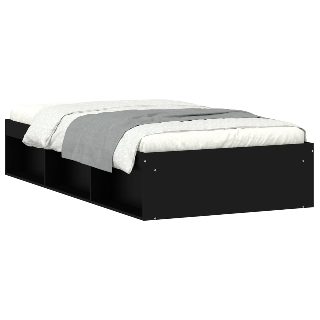 vidaXL Estrutura de cama 100x200 cm preto