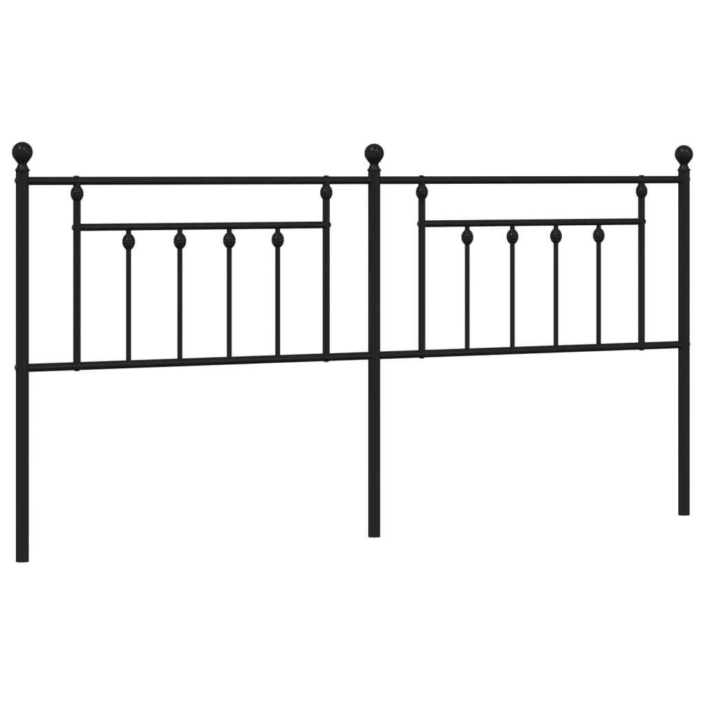 vidaXL Cabeceira de cama 200 cm metal preto