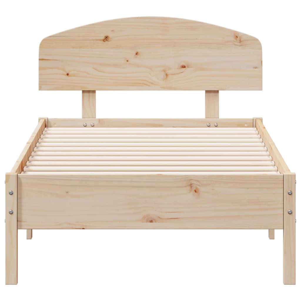 vidaXL Cama sem colchão 75x190 cm madeira de pinho maciça