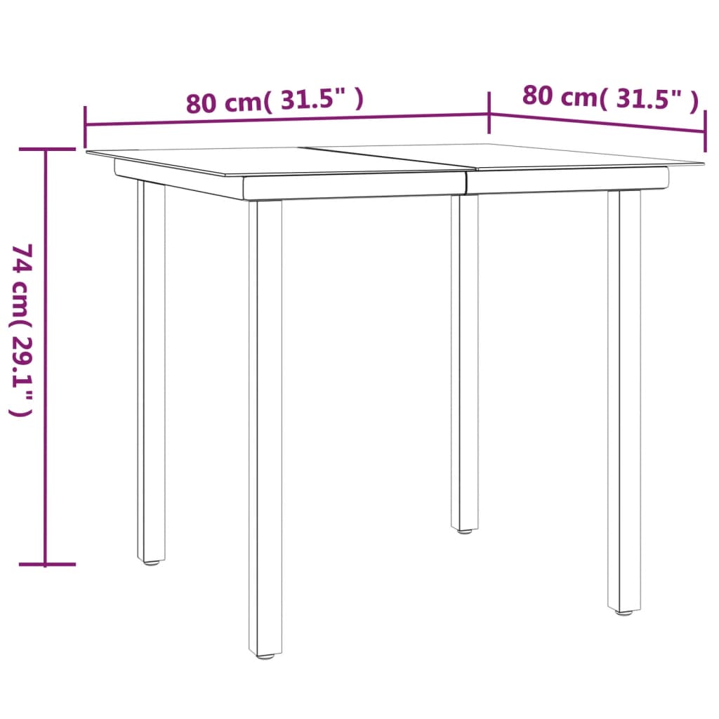 vidaXL 3 pcs conj. jantar p/ jardim c/ almofadões vime PE preto/cinza