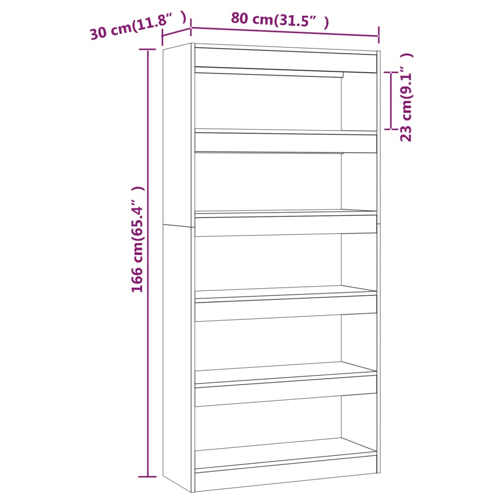 vidaXL Estante/divisória 80x30x166 cm derivados de madeira branco