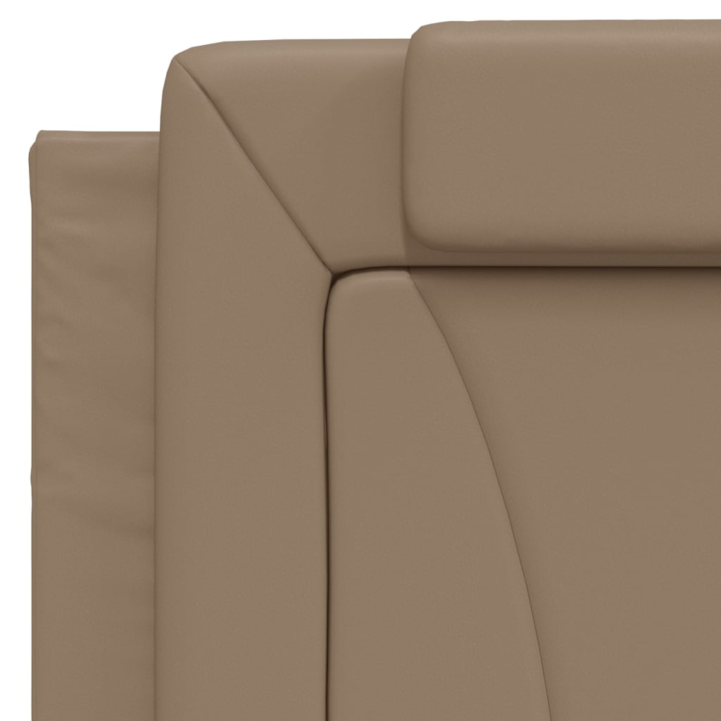 vidaXL Cama com colchão 100x200 cm couro artificial cappuccino