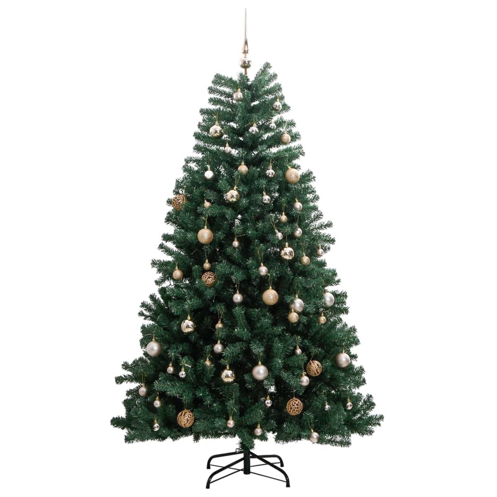 vidaXL Árvore Natal artificial articulada c/ 300 luzes LED+bolas 240cm