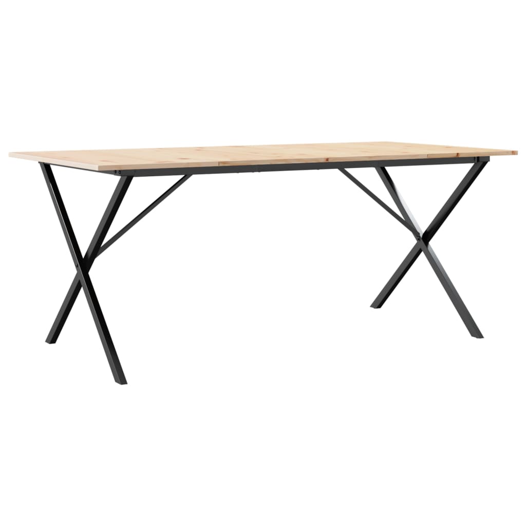 vidaXL Mesa de jantar estrutura em X 180x90x75cm pinho e ferro fundido