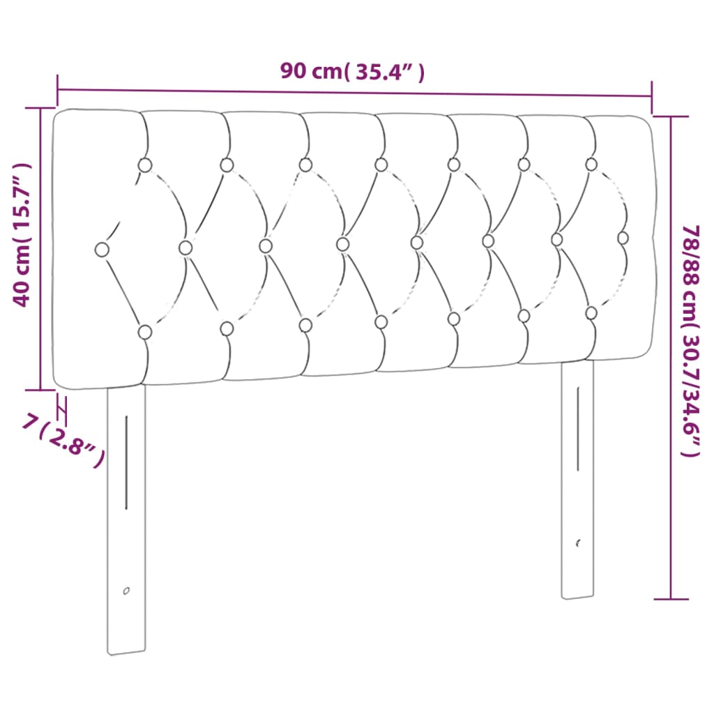 vidaXL Cabeceira de cama c/ luzes LED veludo 90x7x78/88 cm cinza-claro