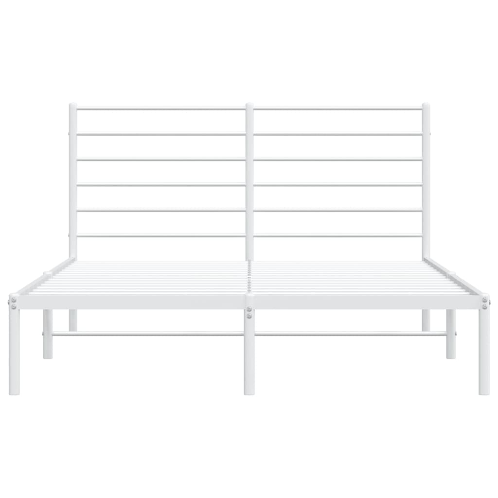 vidaXL Estrutura de cama com cabeceira 150x200 cm metal branco