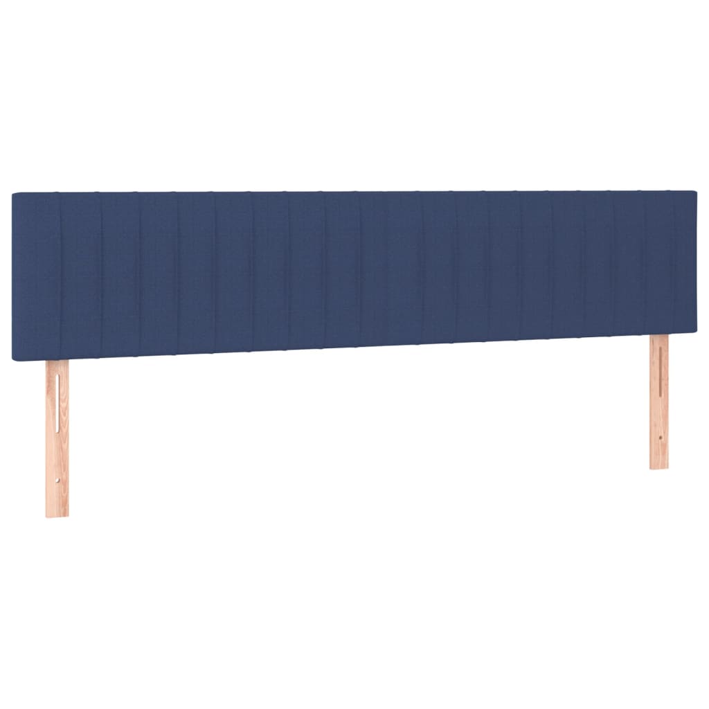 vidaXL Cabeceira de cama c/ luzes LED tecido 180x5x78/88 cm azul