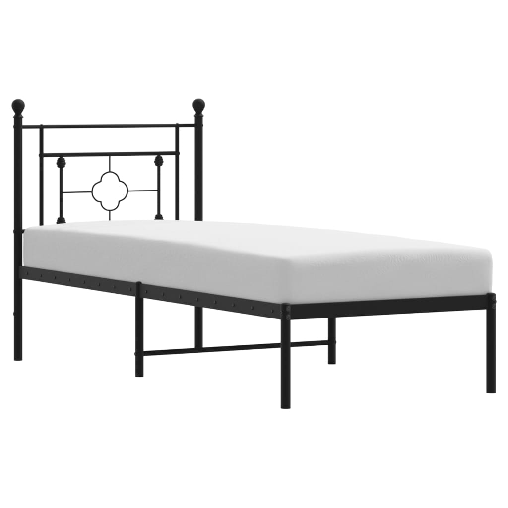 vidaXL Estrutura de cama com cabeceira 80x200 cm metal preto