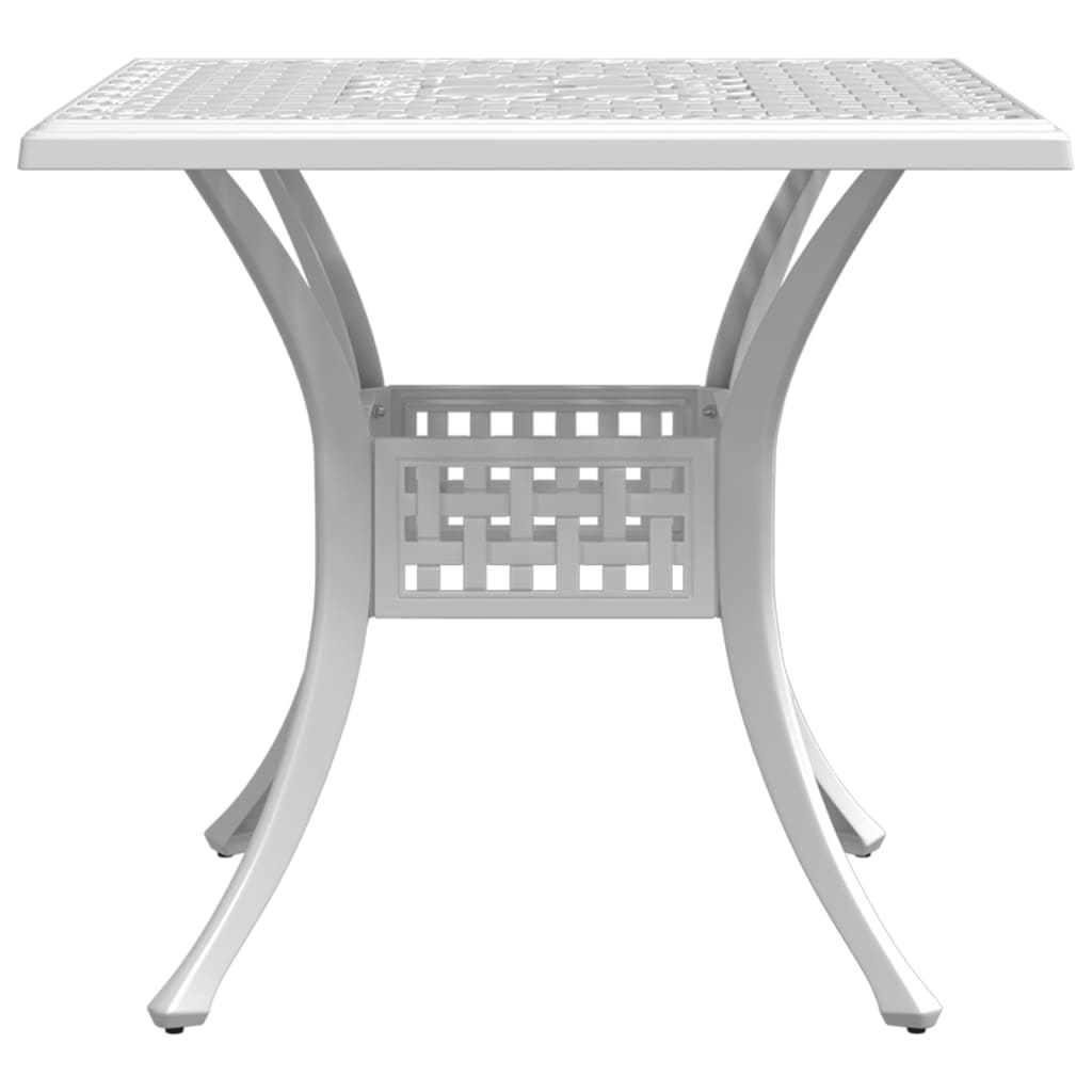 vidaXL Mesa de jardim 80x80x75 cm alumínio fundido branco