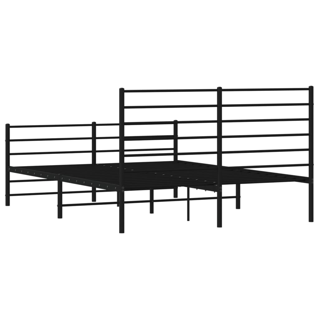 vidaXL Estrutura de cama com cabeceira e pés 140x200 cm metal preto