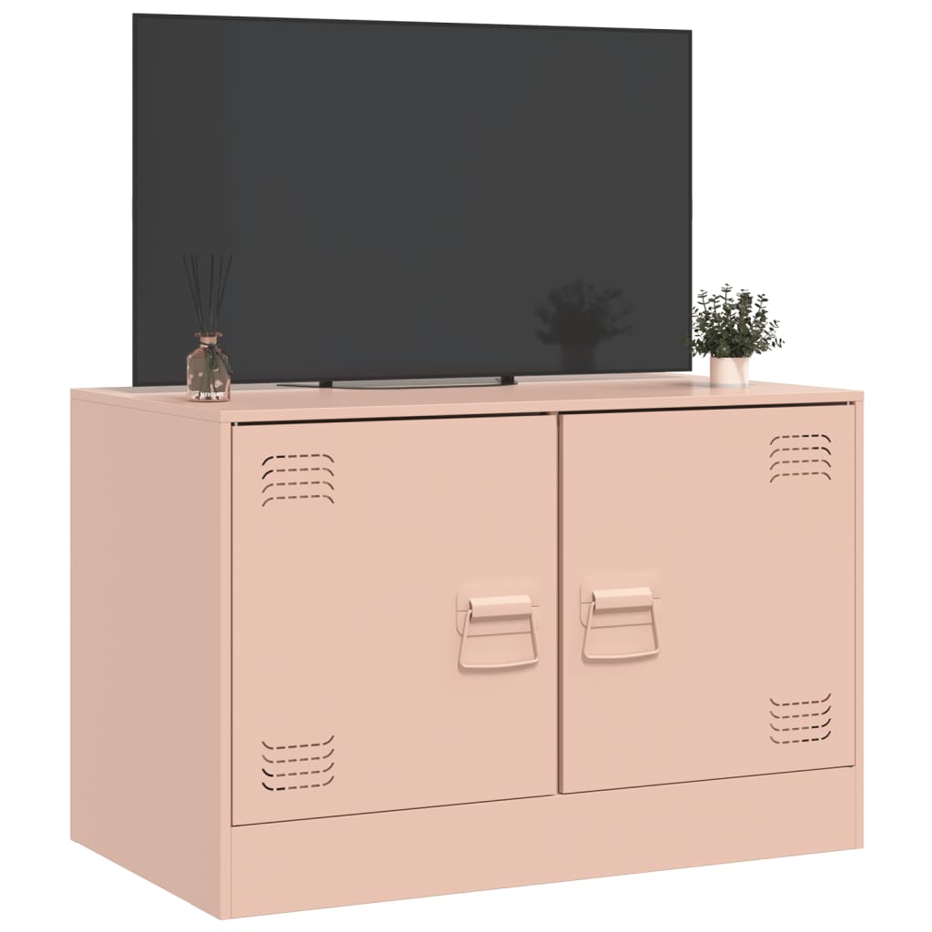 vidaXL Móvel de TV 67x39x44 cm aço rosa