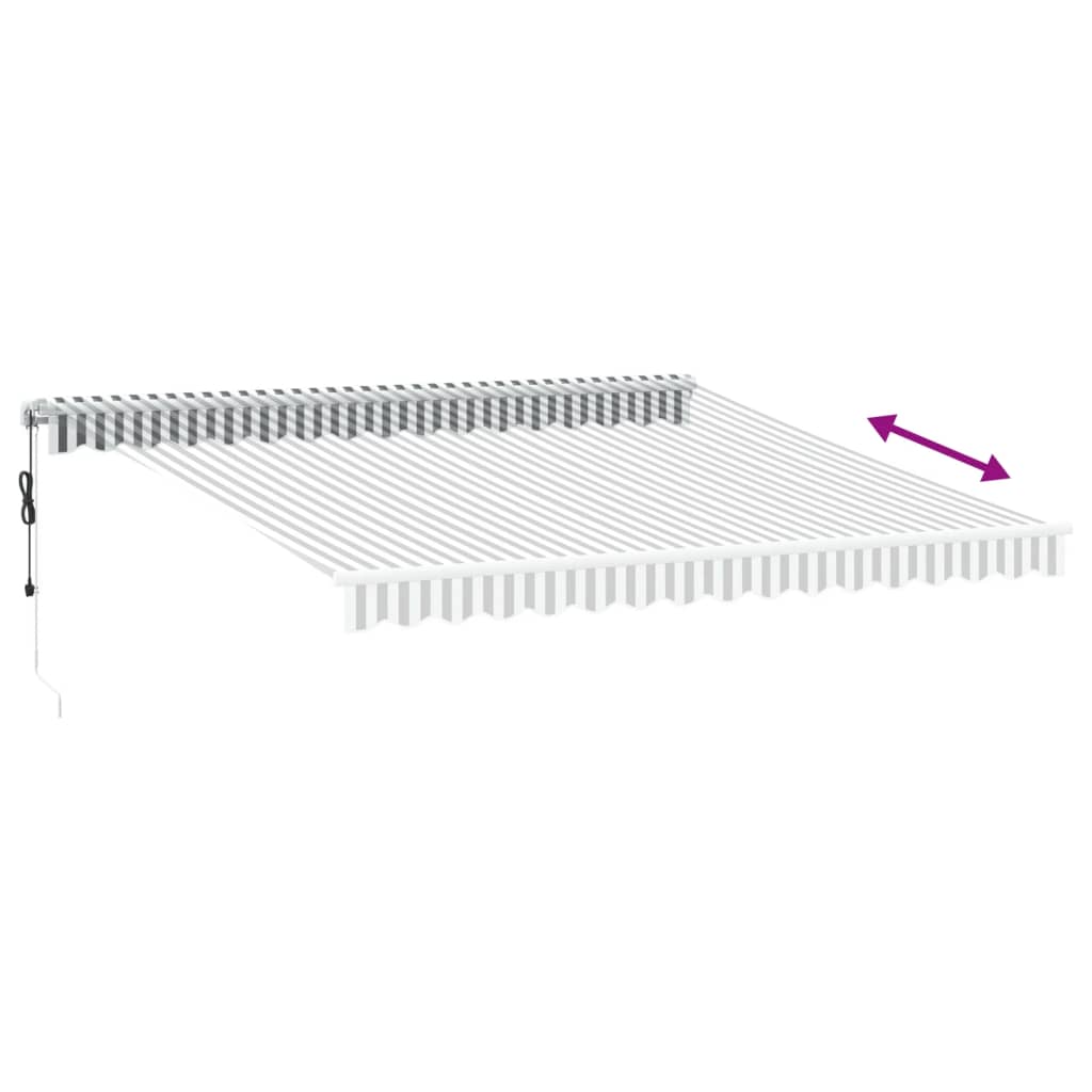 vidaXL Toldo retrátil automático com LED 400x300 cm antracite/branco