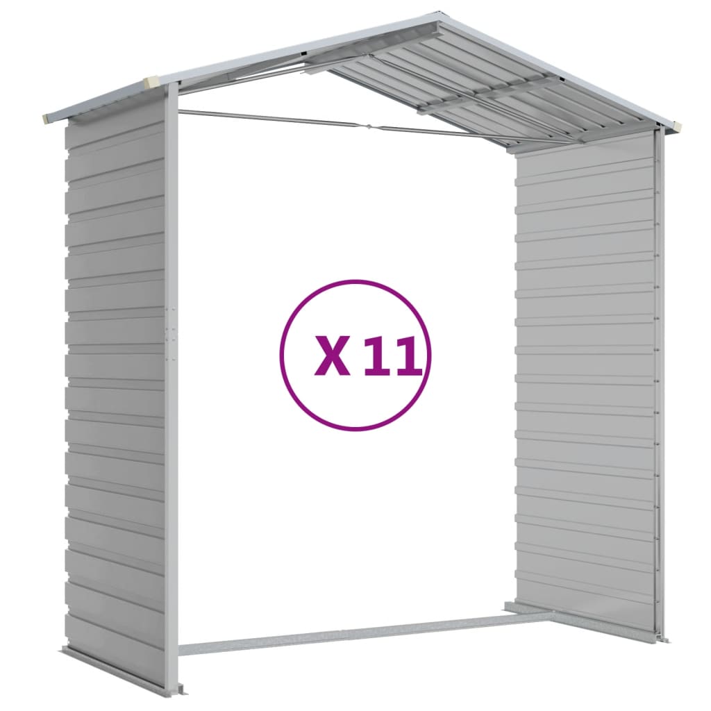 vidaXL Abrigo de jardim 191x980x198 cm aço galvanizado cinzento-claro