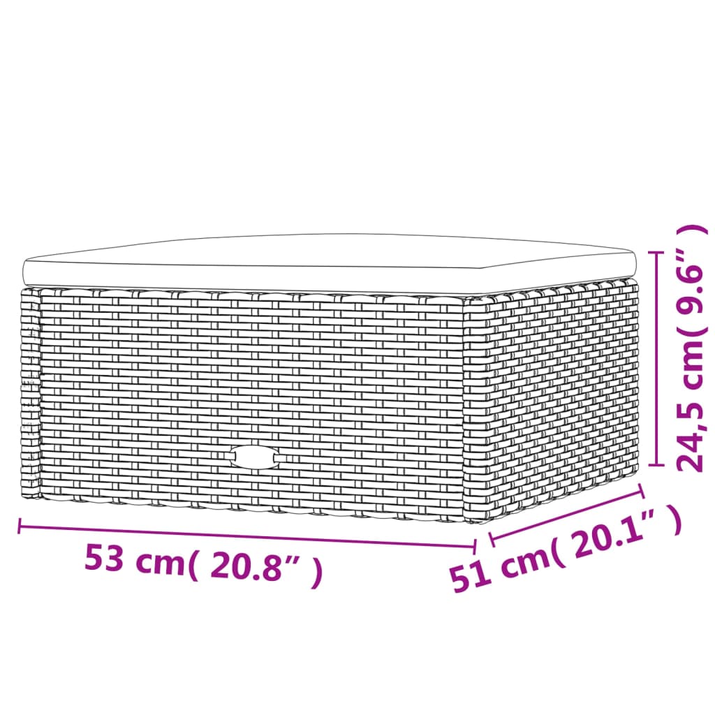 vidaXL 4 pcs conjunto lounge de jardim c/ almofadões vime PE cinzento