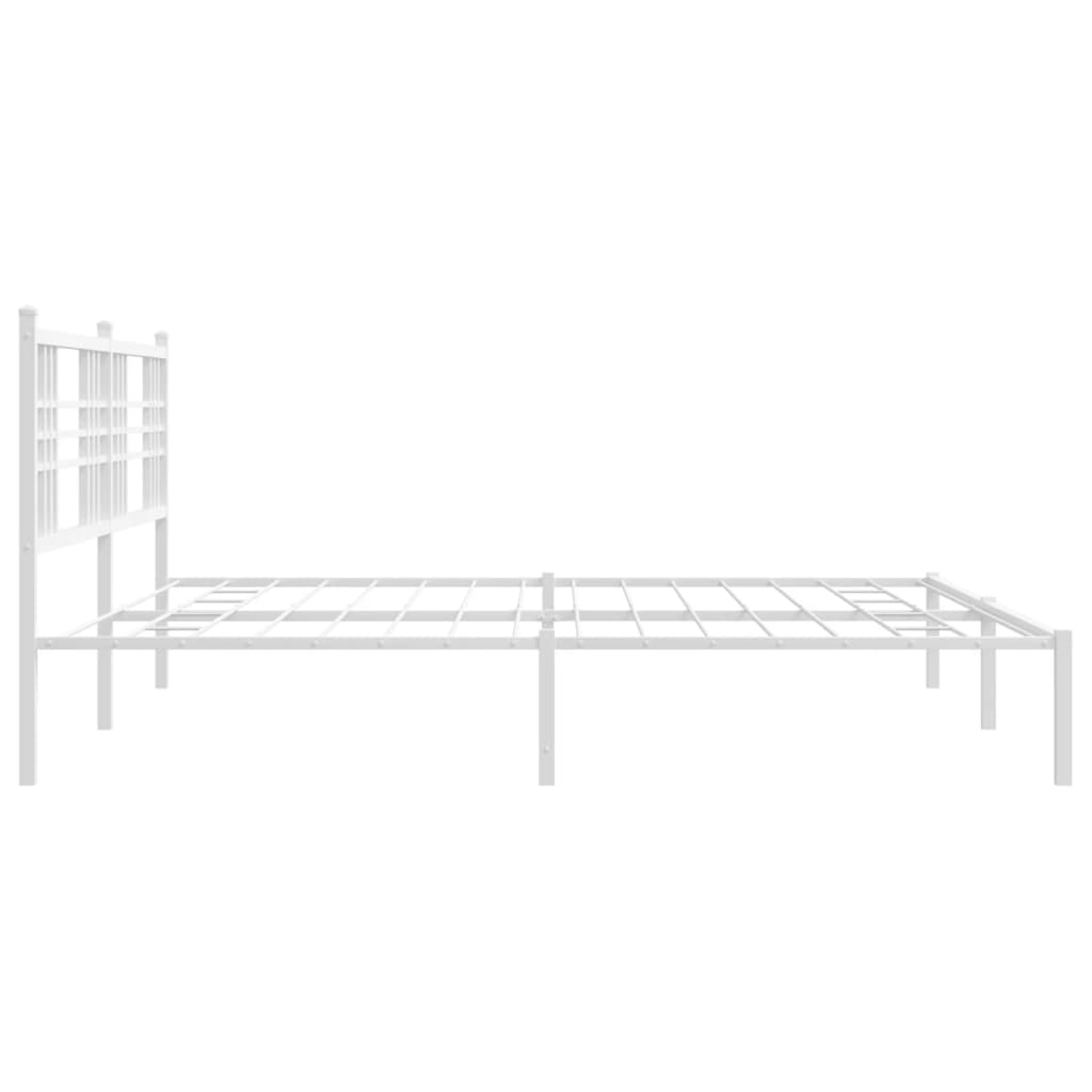 vidaXL Estrutura de cama com cabeceira 193x203 cm metal branco