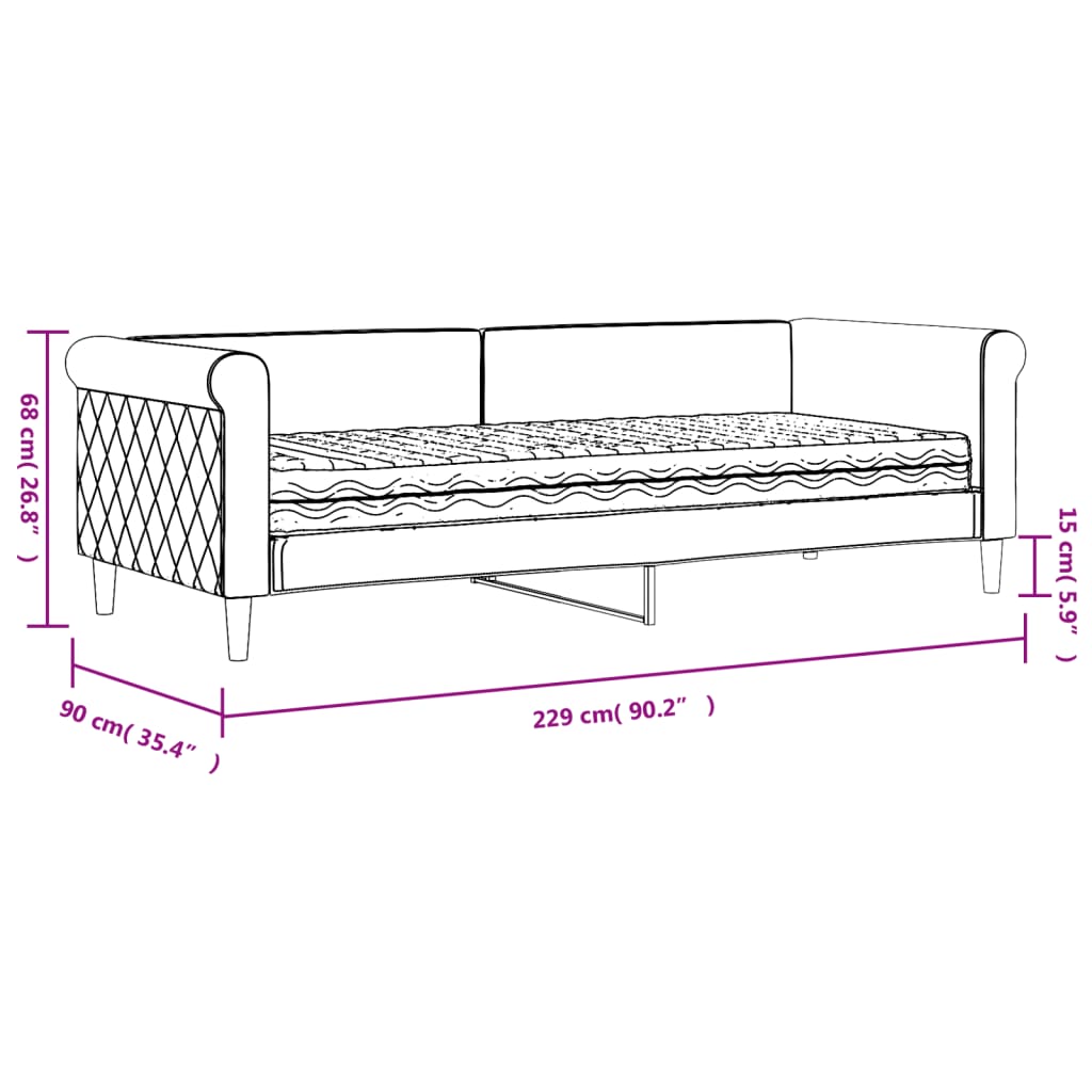 vidaXL Sofá-cama com colchão 80x200 cm veludo verde-escuro