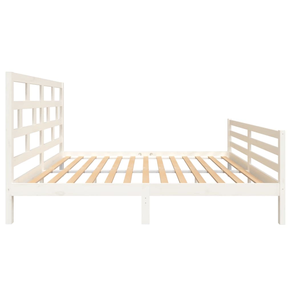 vidaXL Estrutura de cama 160x200 cm madeira de pinho maciça branco