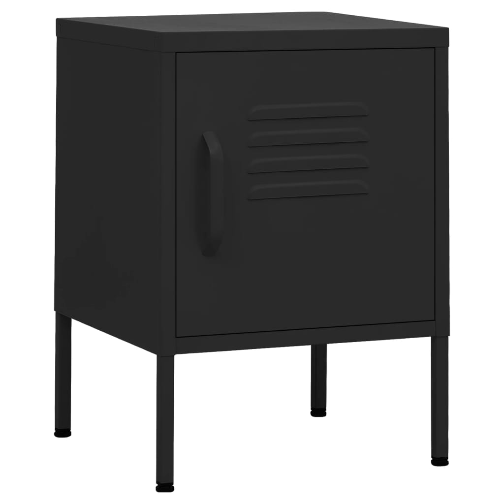 vidaXL Mesa de cabeceira 35x35x51 cm aço preto