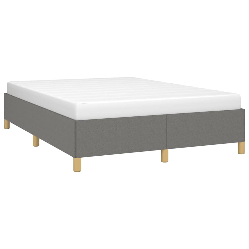 vidaXL Estrutura de cama sem colchão 140x200 cm tecido cinzento-escuro