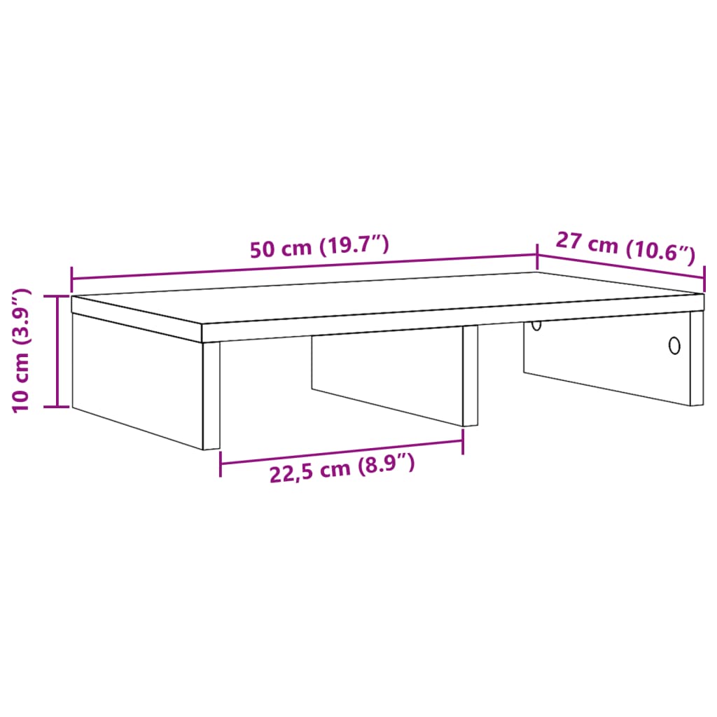 vidaXL Suporte para monitor derivados de madeira carvalho sonoma