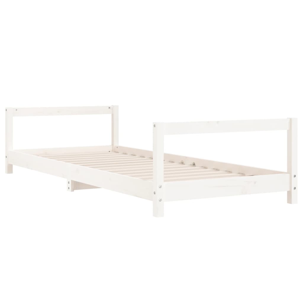 vidaXL Estrutura de cama infantil 90x190 cm pinho maciço branco