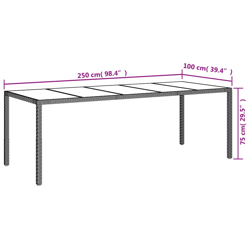 vidaXL 9 pcs conjunto jantar p/ jardim c/ almofadões vime PE castanho