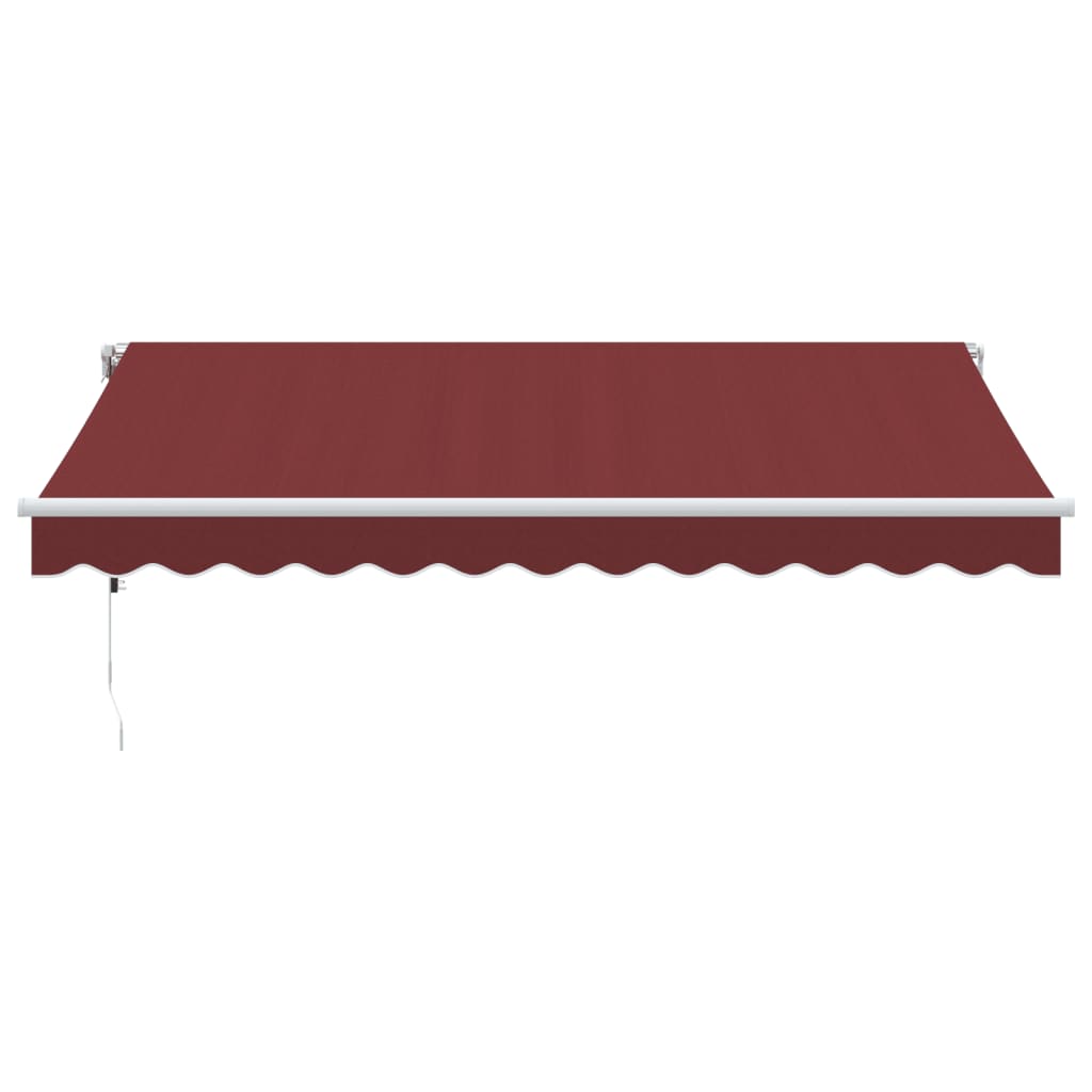 vidaXL Toldo retrátil automático com luz LED 350x250 cm bordô