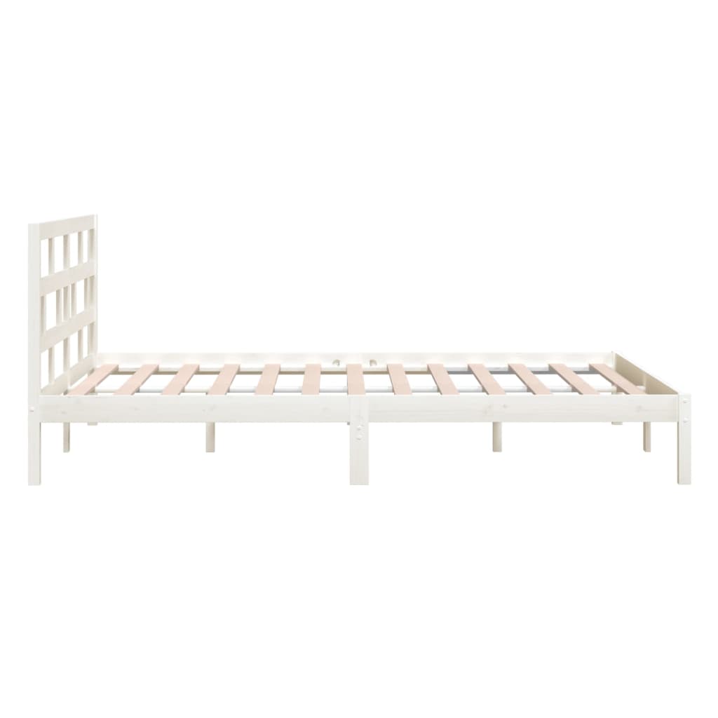 vidaXL Estrutura de cama 140x200 cm madeira de pinho maciça branco