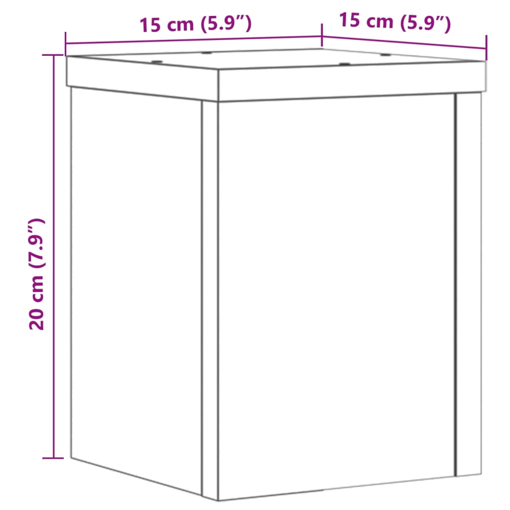 vidaXL Suportes p/ plantas 2 pcs 15x15x20 cm derivados madeira preto