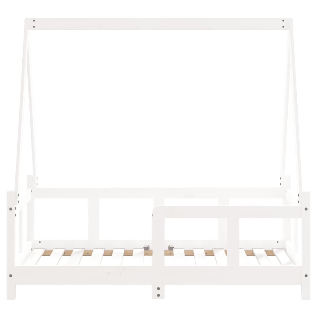 vidaXL Estrutura de cama infantil 70x140 cm pinho maciço branco